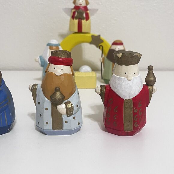 Vintage Midwest of Cannon Falls Wooden Christmas Nativity 16 Piece Set SCF - Picture 16 of 16